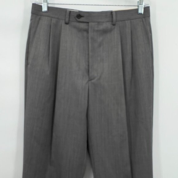 Lauren Ralph Lauren 100% Wool Charcoal Houndstooth Pants Mens 33W X 34L NWT - Picture 2 of 9